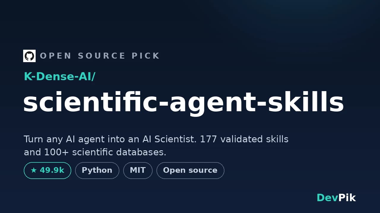 Scientific Agent Skills: Turn Your AI Agent Into an AI Scientist